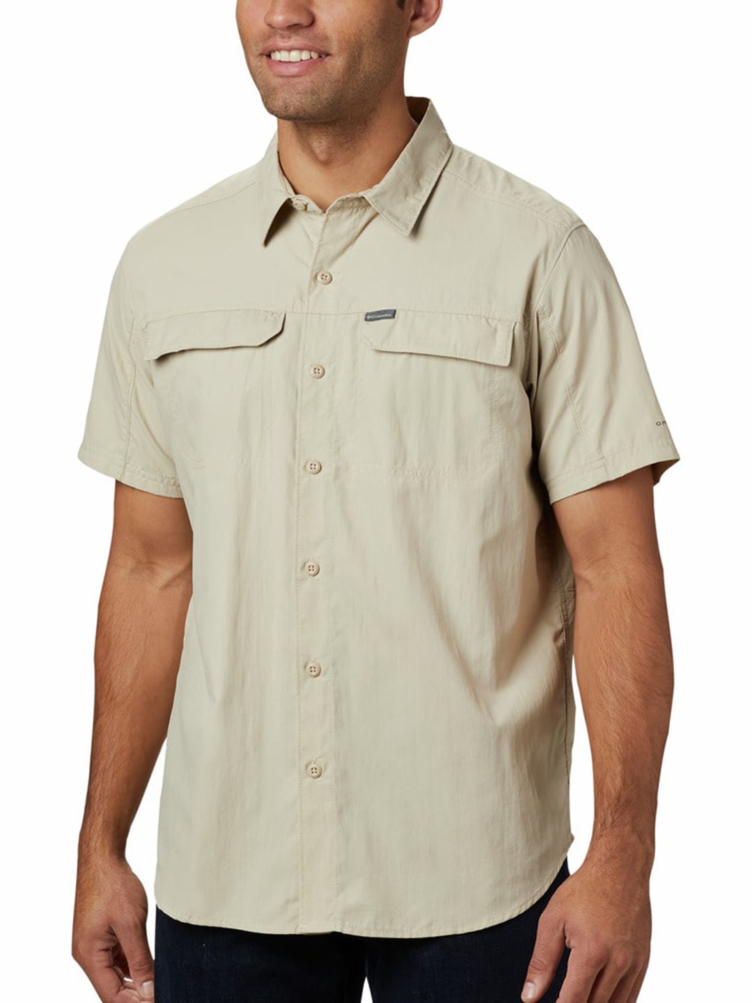 

Columbia Men Beige Solid Omni Heat Infinity Hiking Shirt