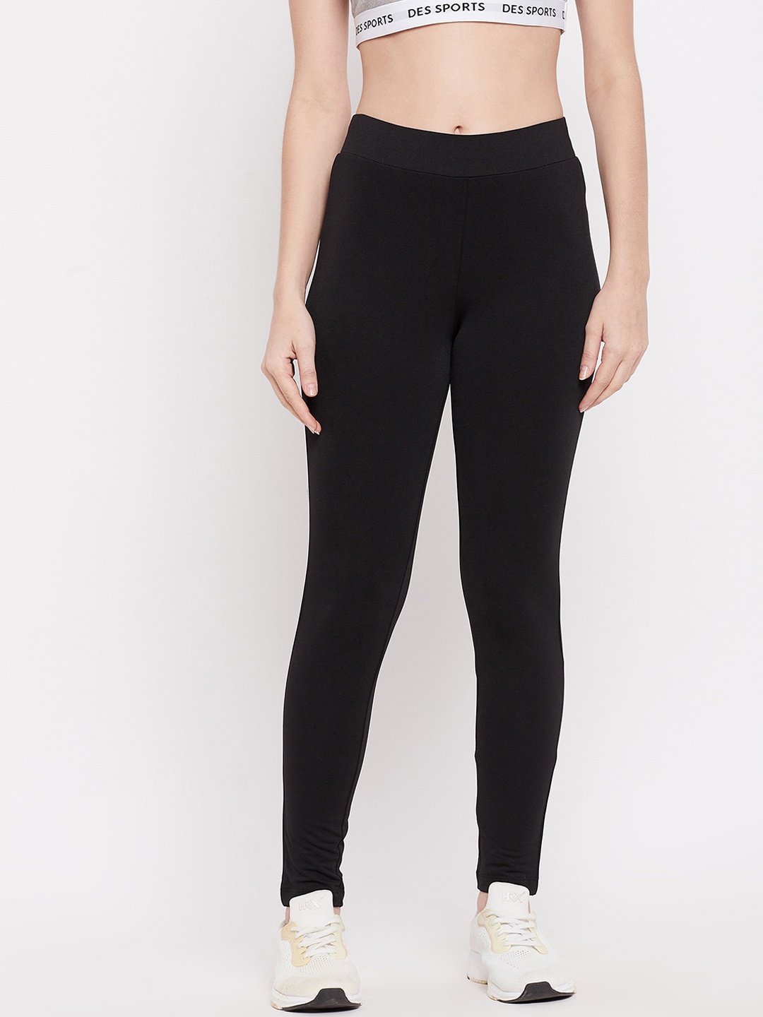 

Madame Women Black Solid Slim Fit Cotton Track Pants