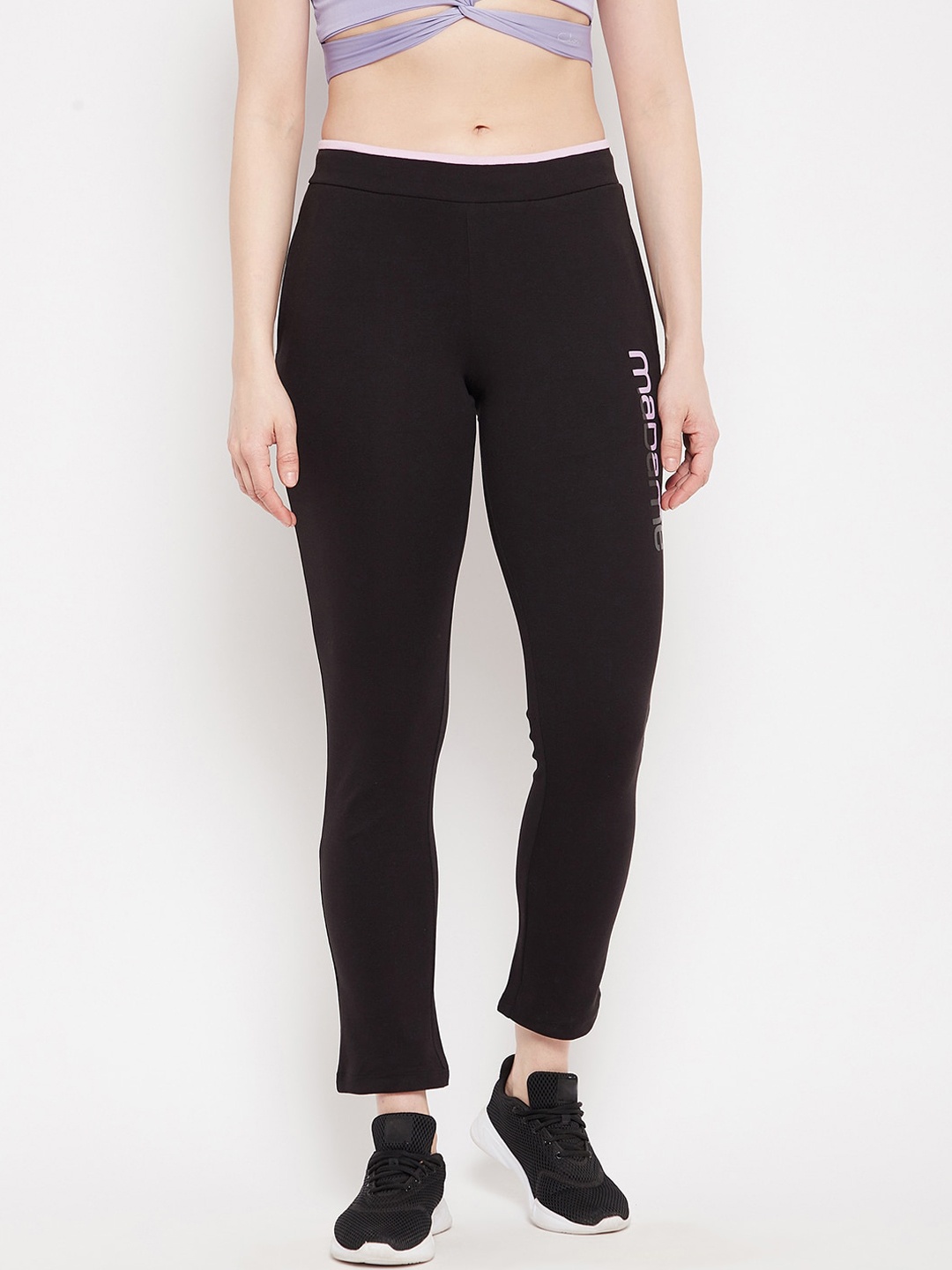 

Madame Women Pack Of 2 Black Solid Cotton Track Pants