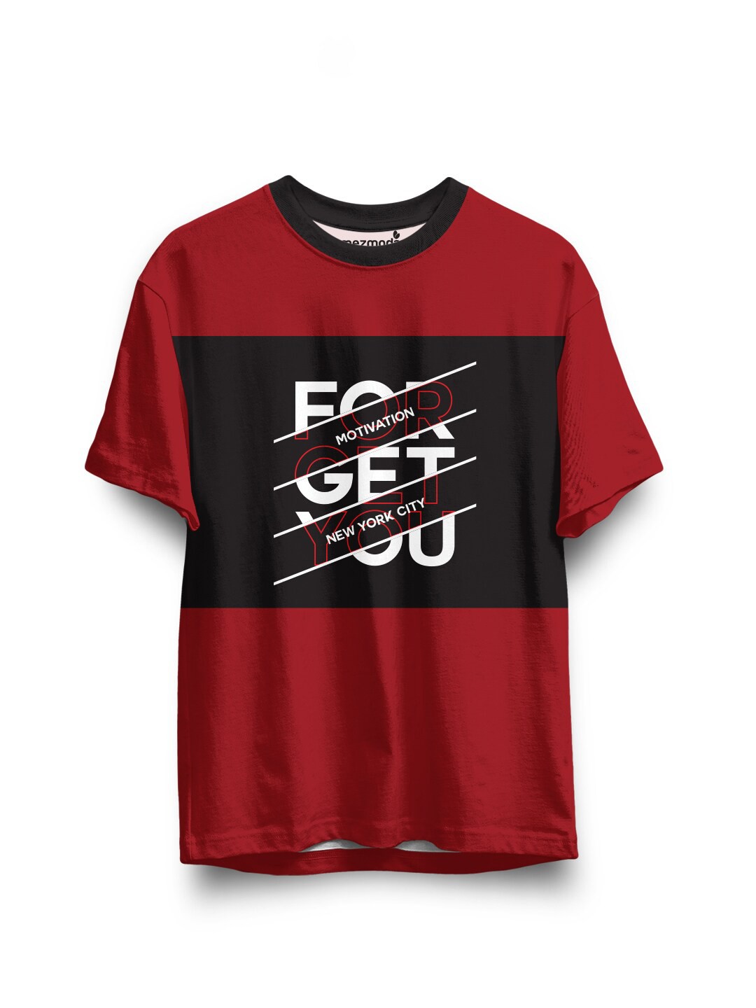 

mezmoda Boys Maroon & Black Typography Printed T-shirt
