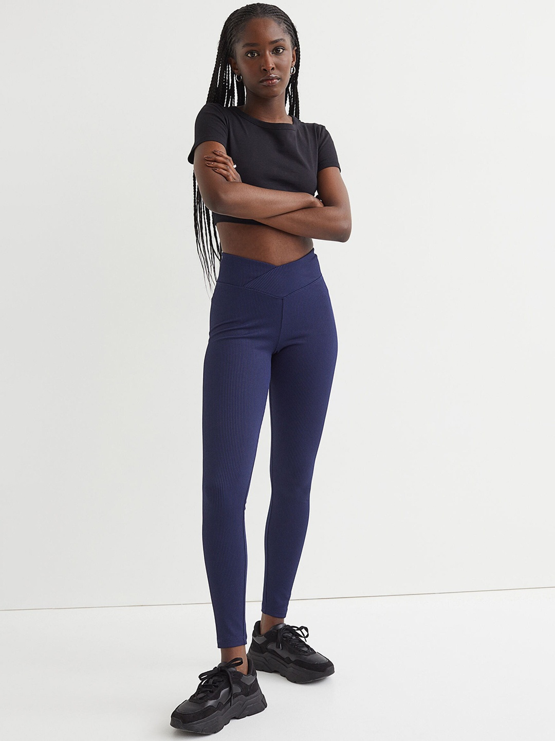 

H&M Blue V-Waist Leggings