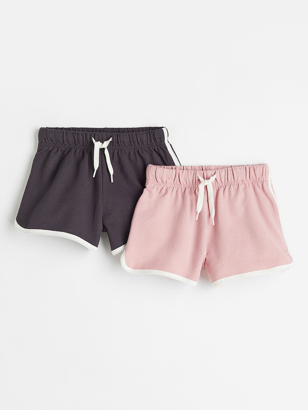 

H&M Girls Pack of 2 Pink & Grey Solid Sweatshorts