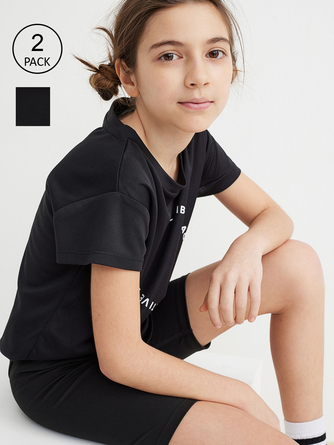 

H&M Girls Black 2-Pack Cycling Shorts