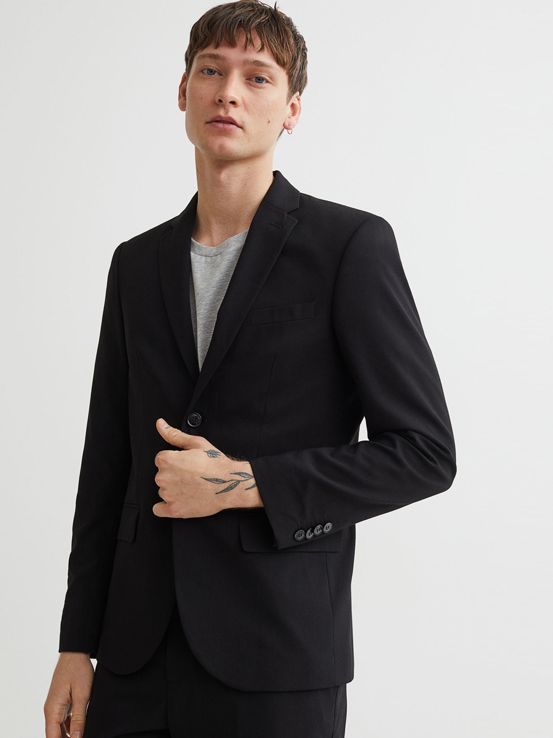 

H&M Men Black Jacket Slim Fit