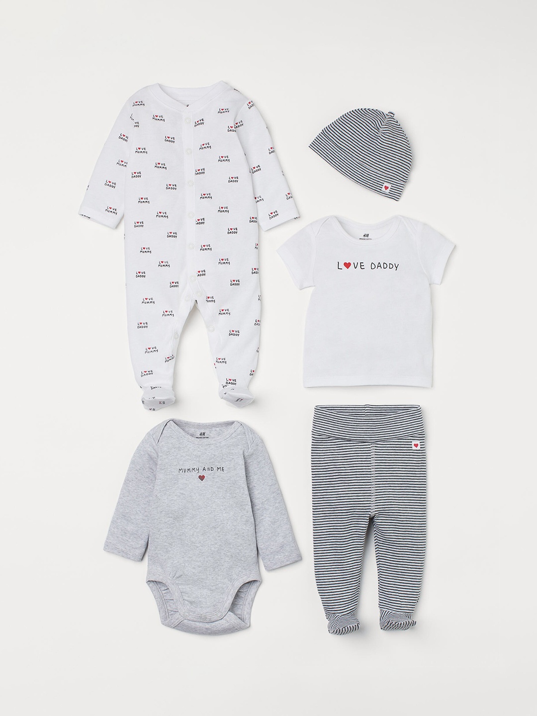 

H&M Girls Grey & White Printed 5-Piece Gift Set