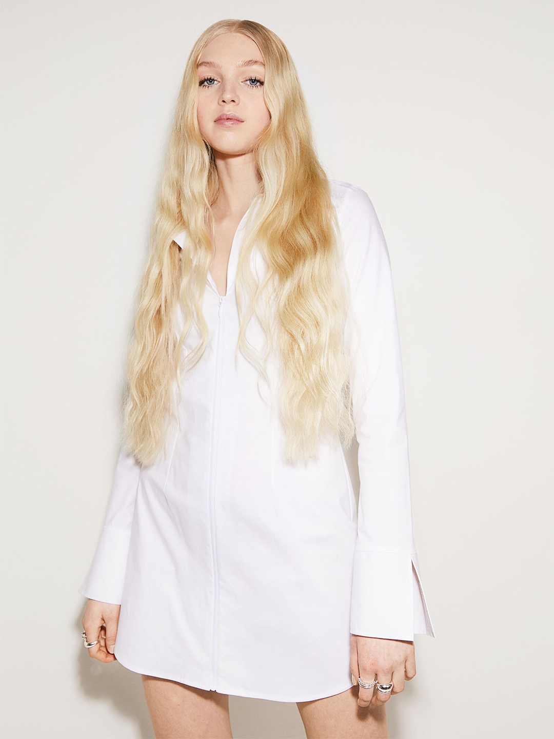 

H&M Women White Short Shirt Dress