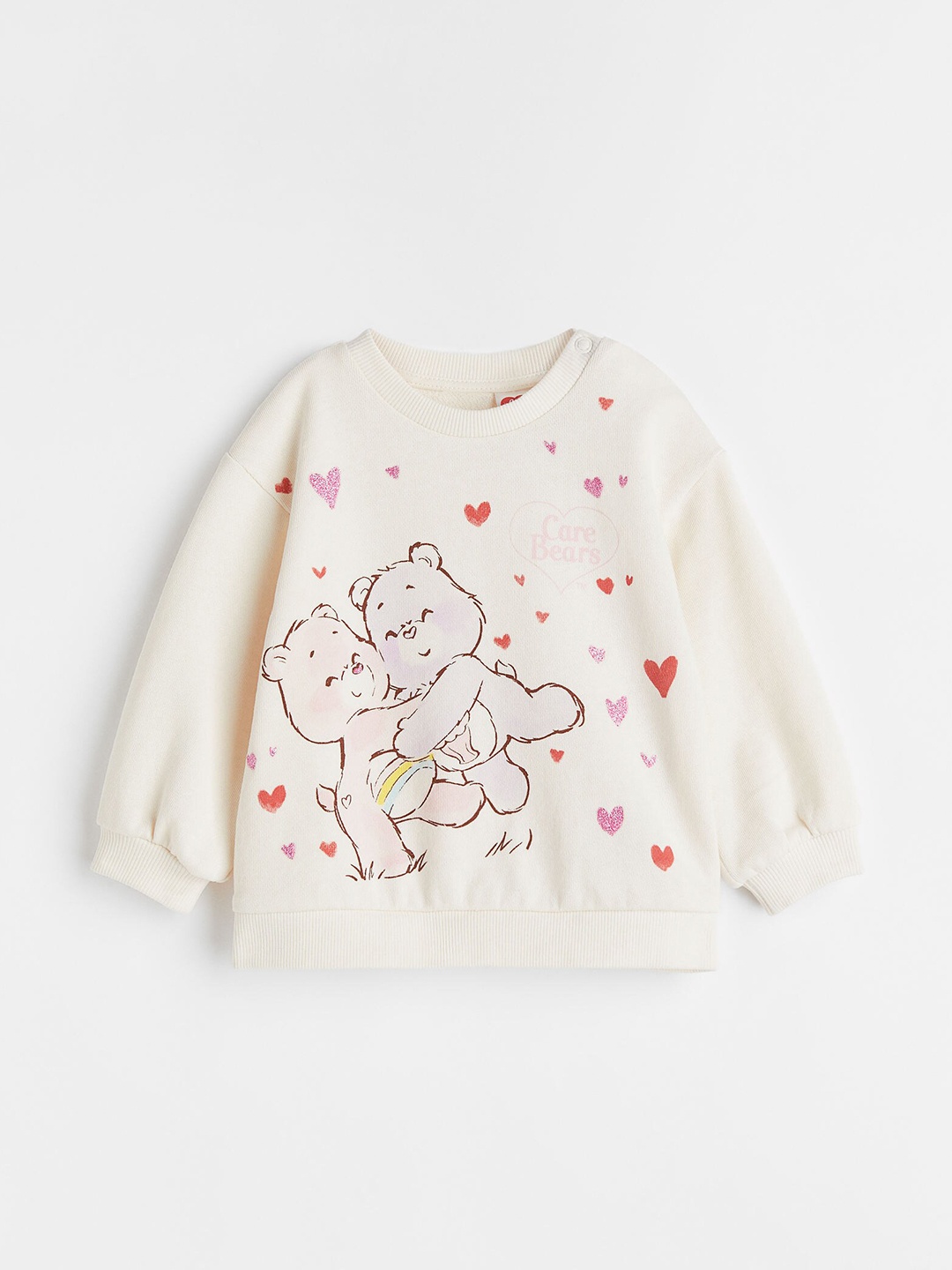 

H&M Girls White Printed Sweatshirt