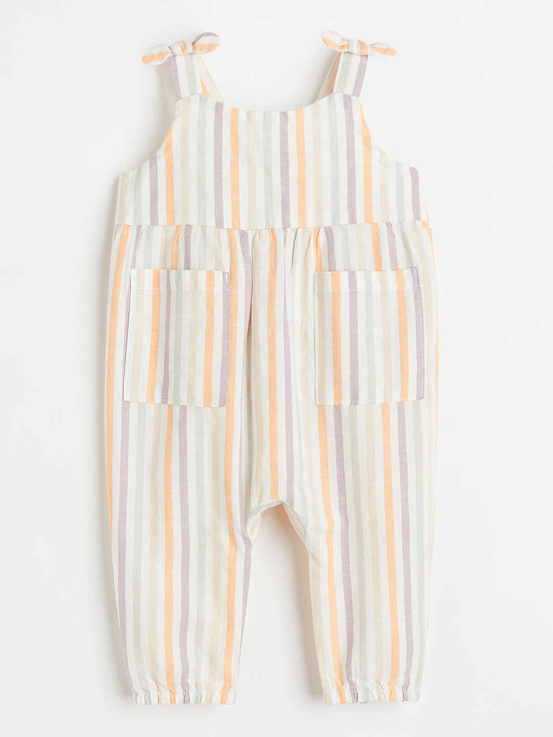 

H&M Boys Off White & Orange Striped Sleeveless Cotton Romper Suit