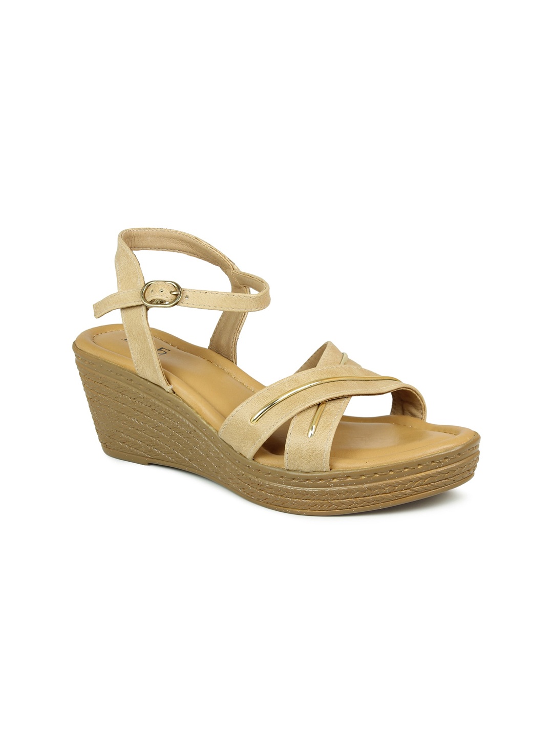 

Inc 5 Beige Wedge Sandals with Buckles