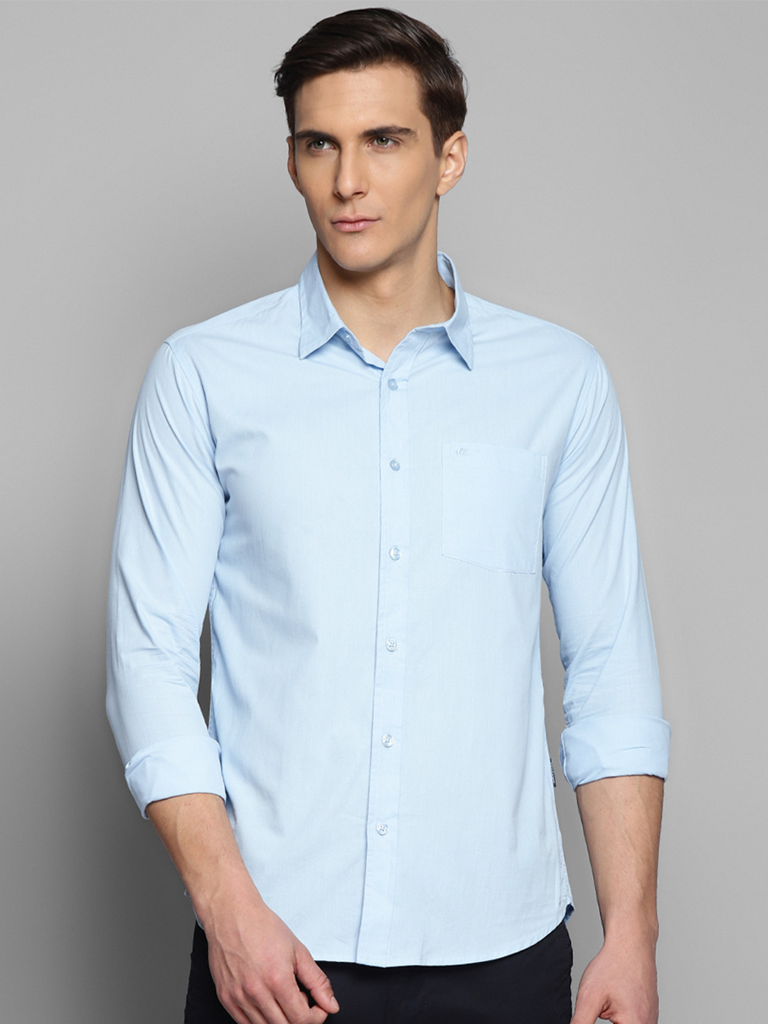 

Allen Cooper Men Blue Slim Fit Cotton Formal Shirt