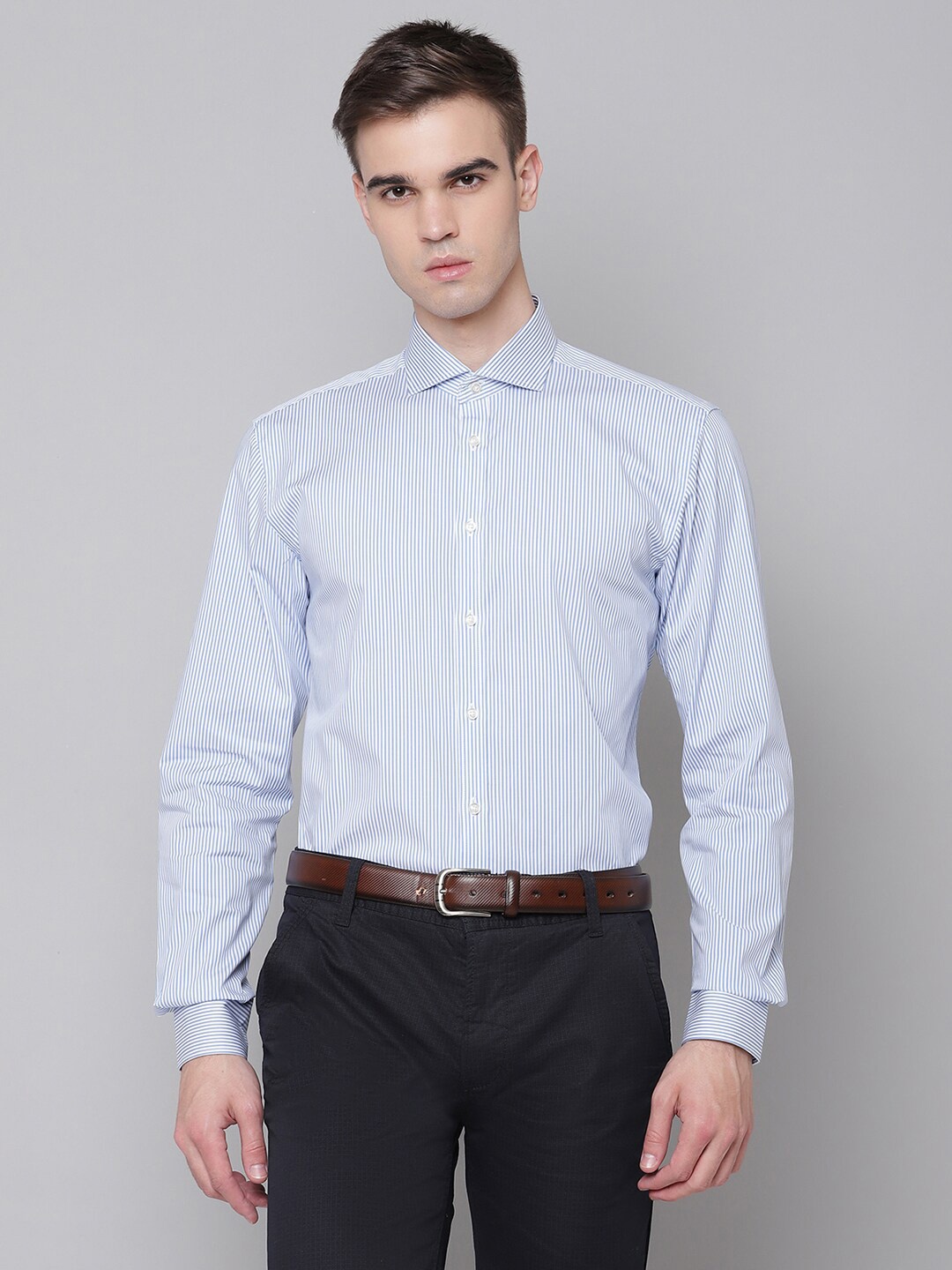 

Bruun & Stengade Men Blue Slim Fit Striped Casual Shirt