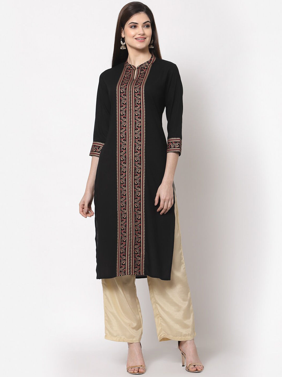 

KBZ Women Black Ethnic Motifs Printed Kurta