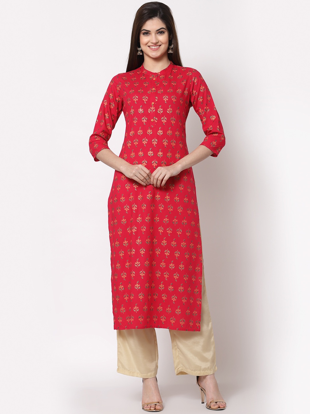 

KBZ Pink Ethnic Motifs Printed Kurta