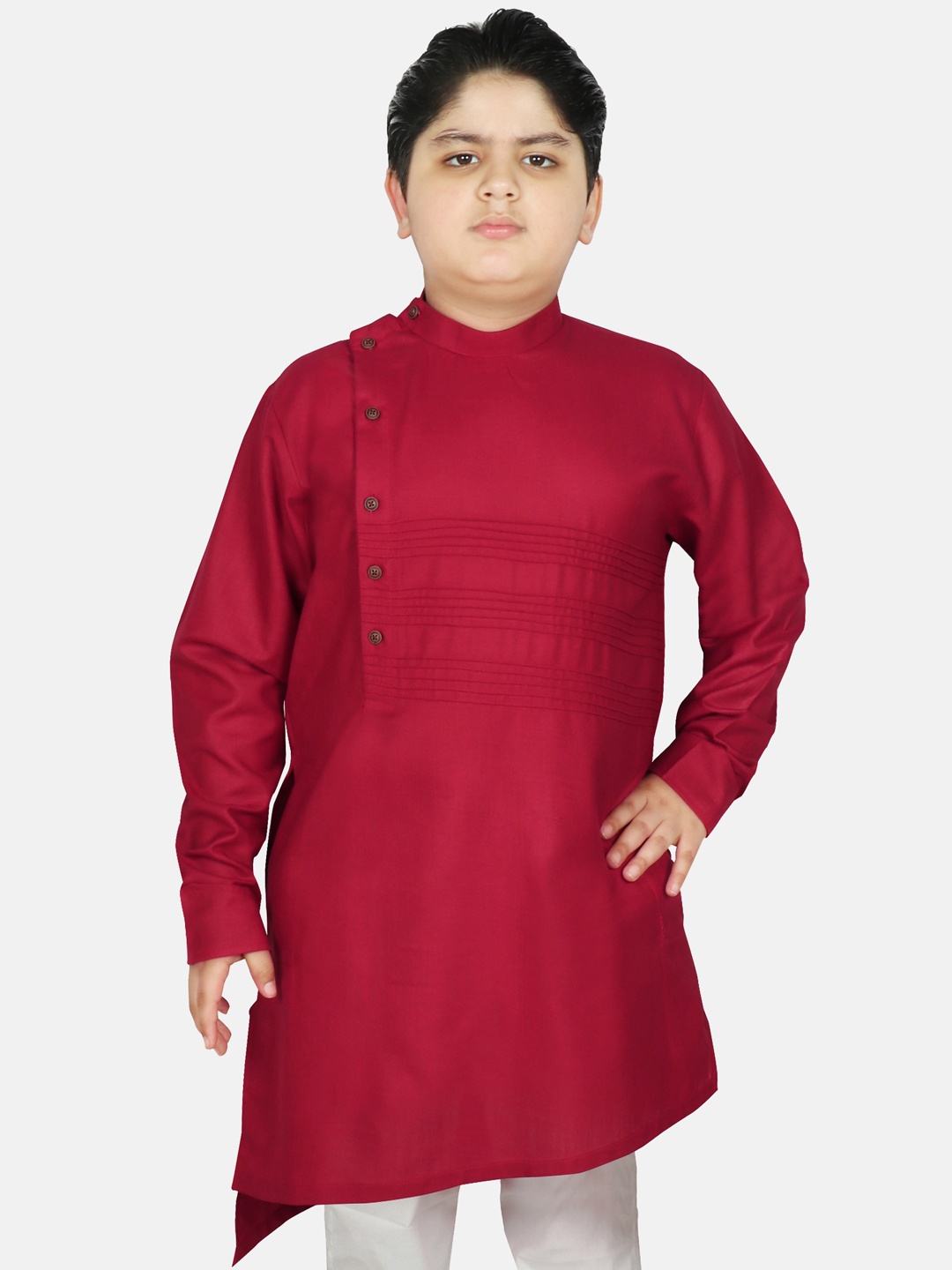 

SG YUVRAJ Boys Maroon Thread Work Kurta