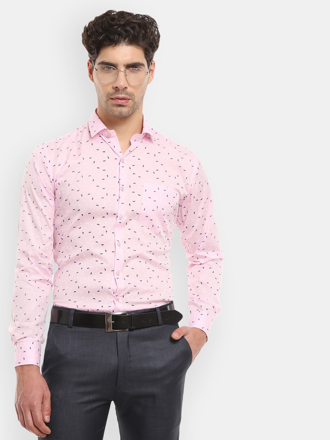 

V-Mart Men Pink Classic Floral Printed Formal Shirt
