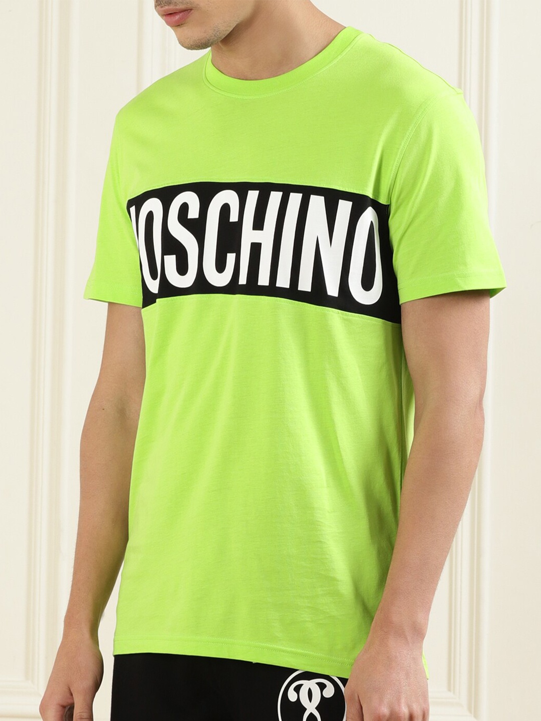 

MOSCHINO COUTURE Men Green Typography Cotton T-shirt