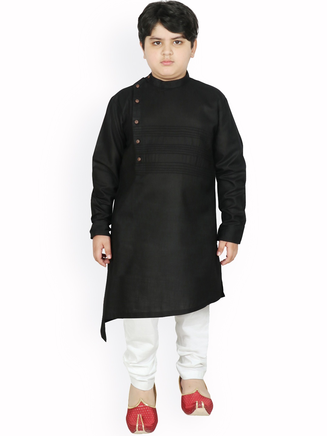 

SG YUVRAJ Boys Black Pure Cotton Kurta with Churidar