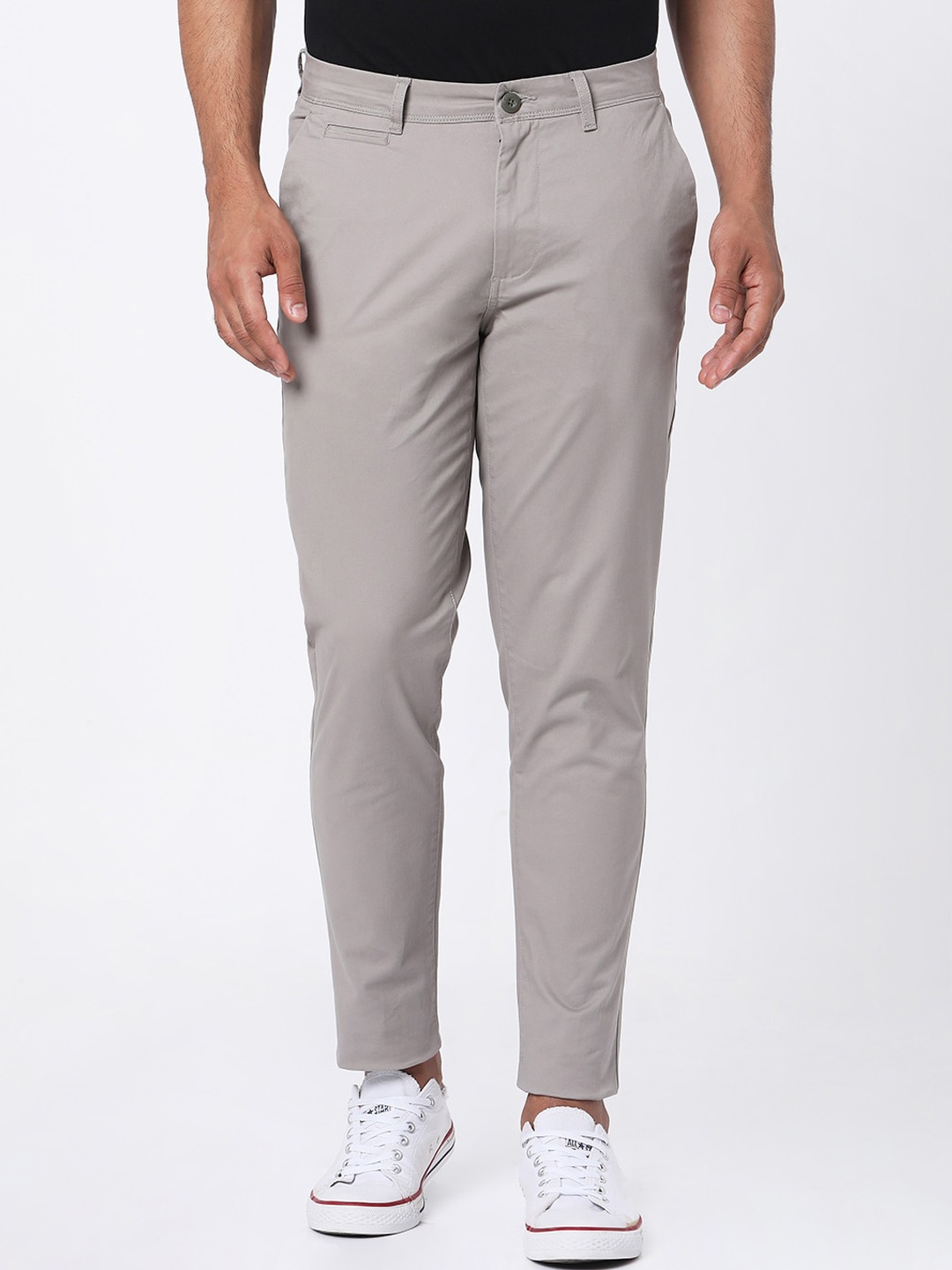 

MERCHANT MARINE Men Grey Chinos Trousers