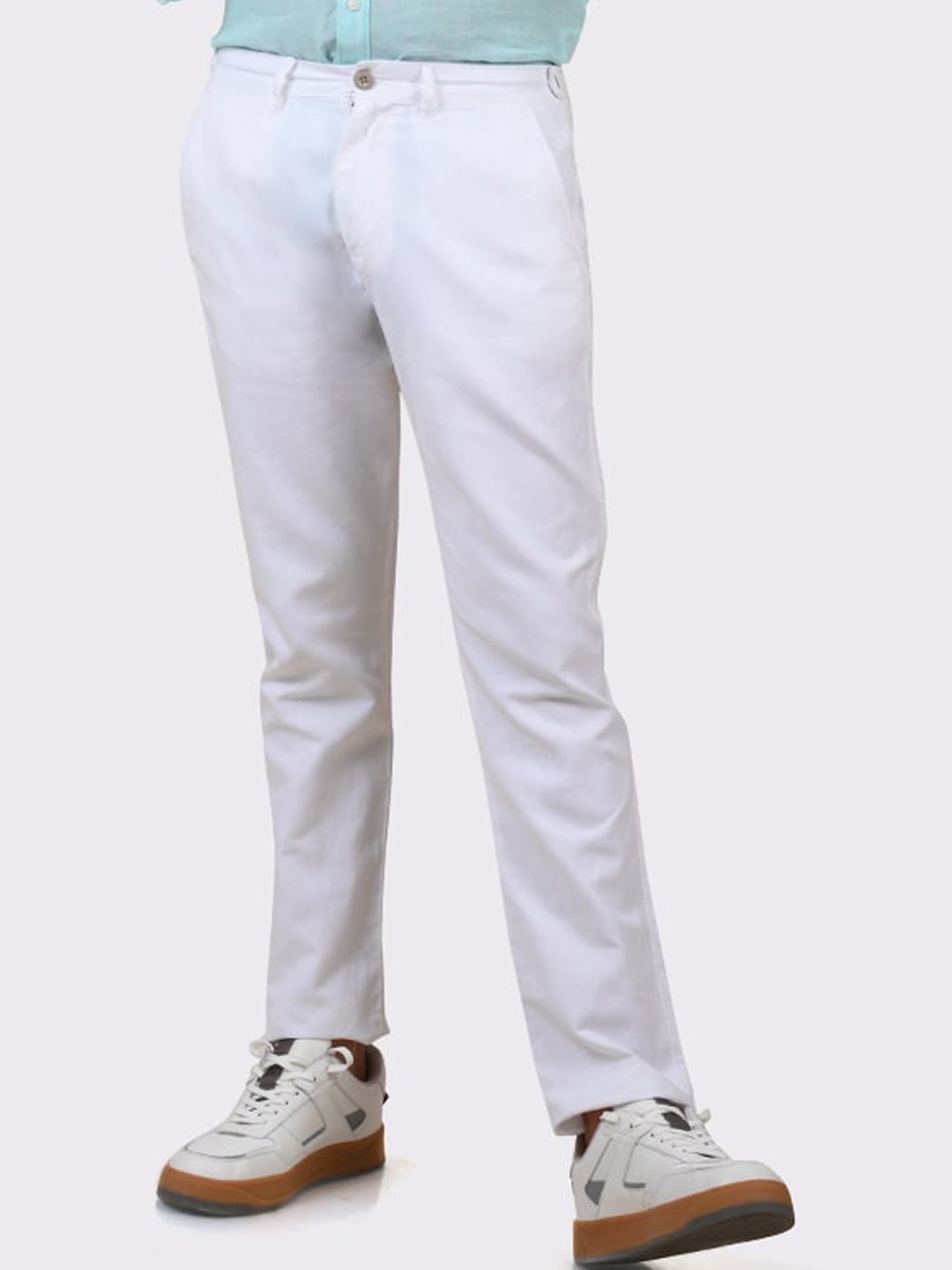 

MERCHANT MARINE Men White Cotton Linen Trousers