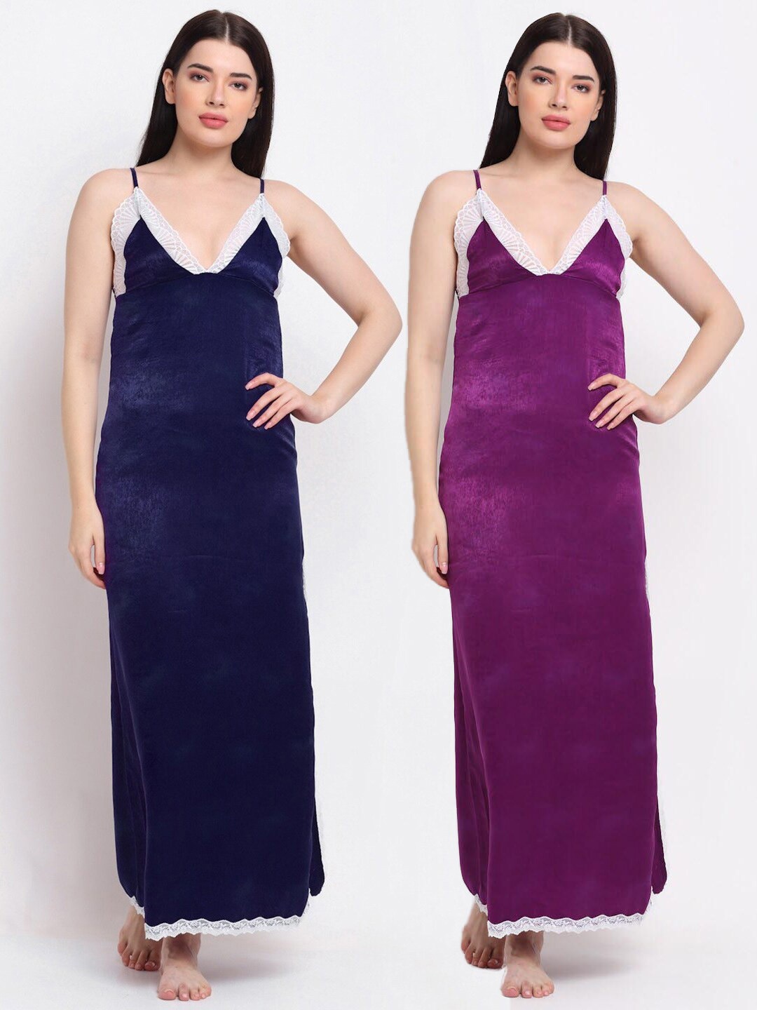 

EROTISSCH Pack of 2 Maxi Nightdress, Blue