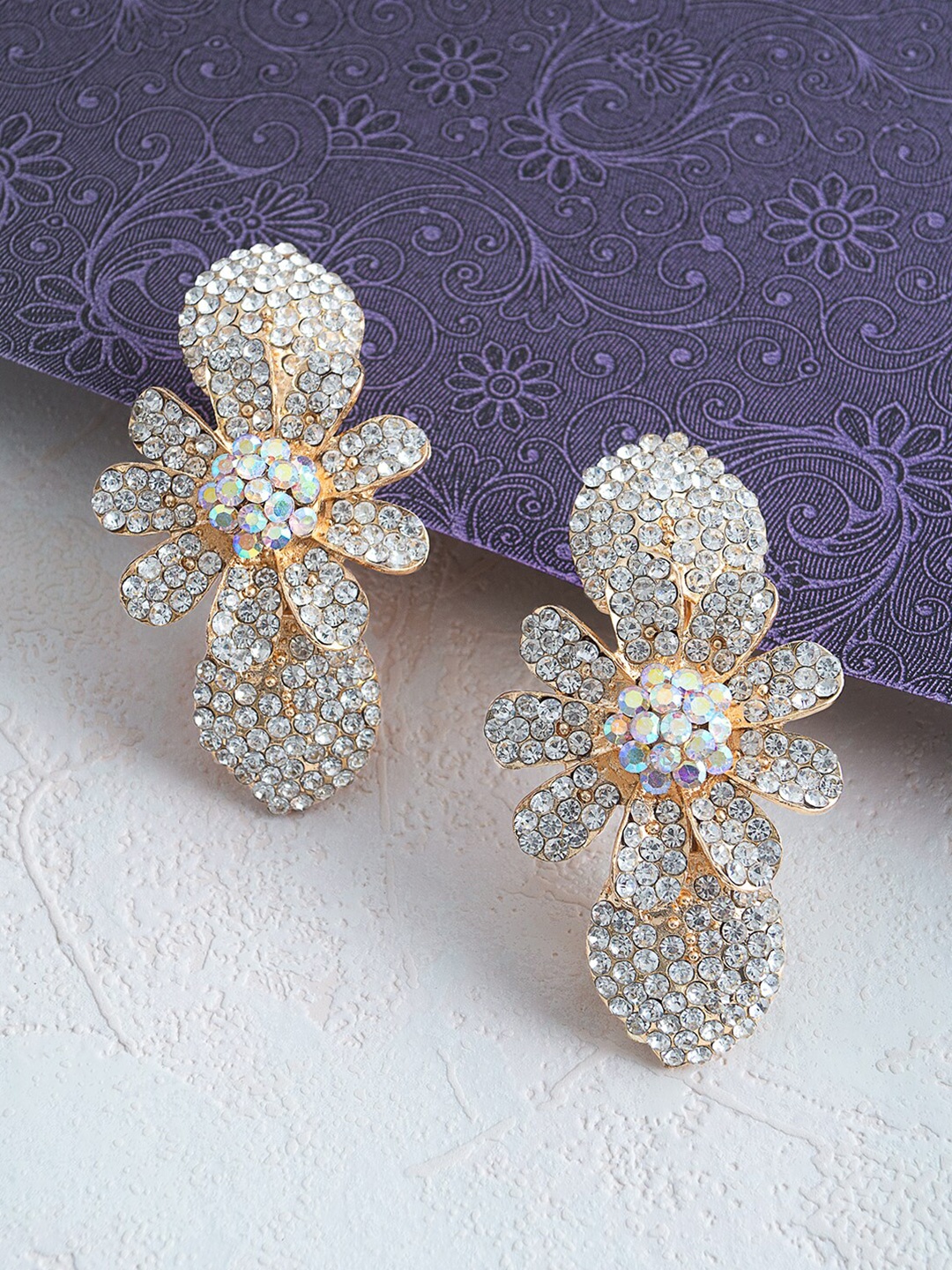 

Golden Peacock Women Set of 2 Gold-Toned Embellished French Barrette