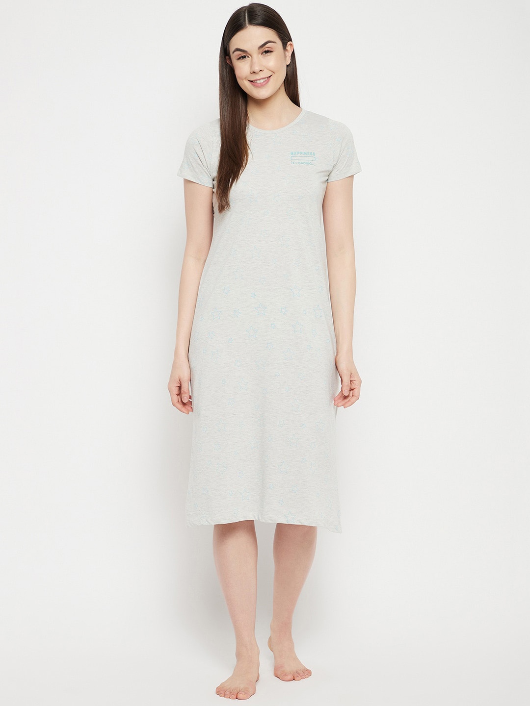 

MADAME M SECRET Cream-Coloured Solid Nightdress