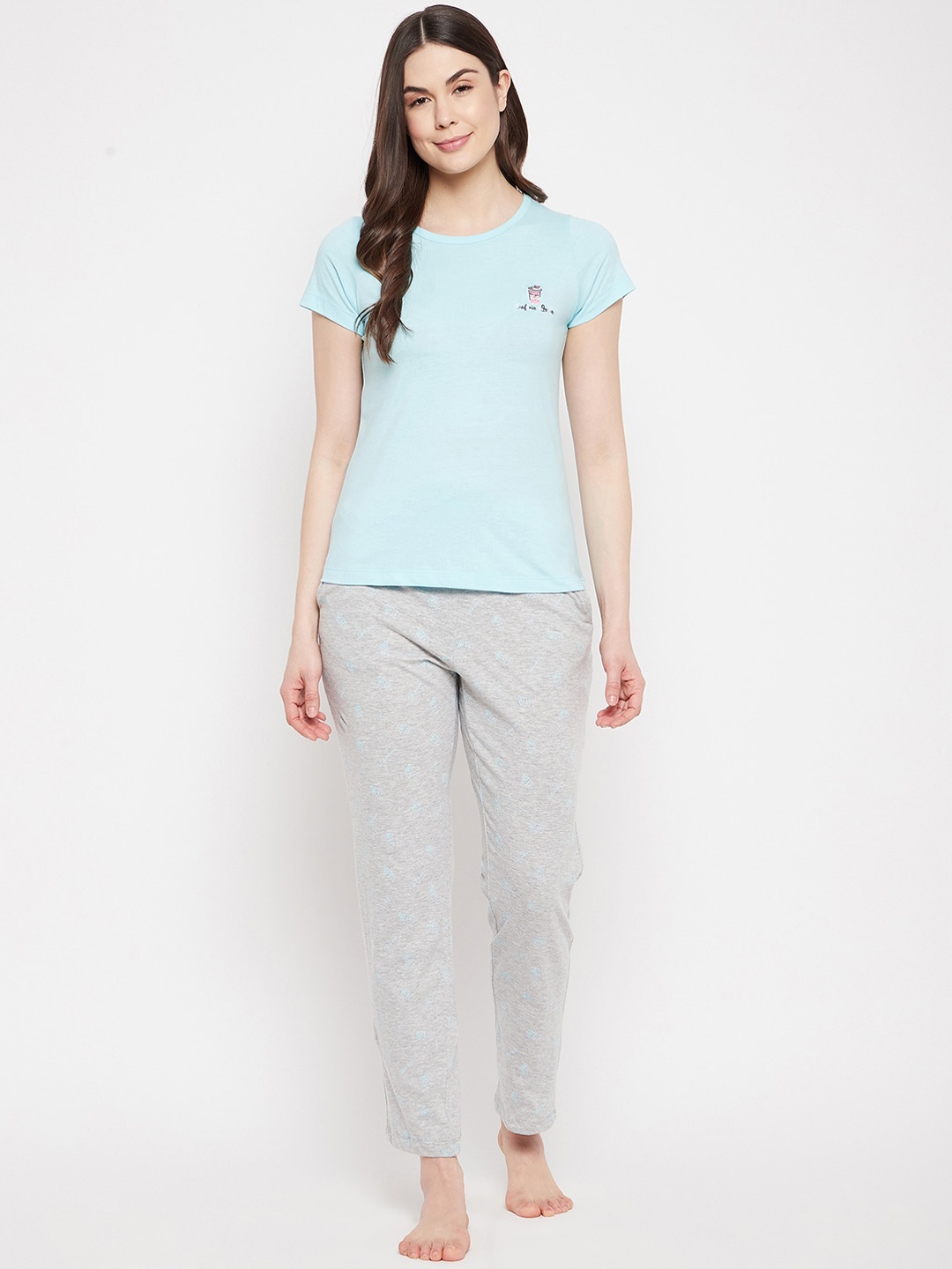 

MADAME M SECRET Women Turquoise Blue Night suit