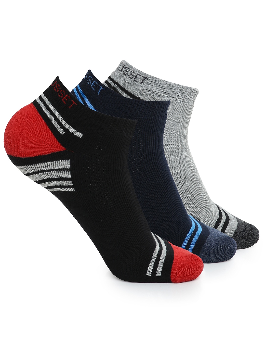 

CRUSSET Men Pack Of 3 Assorted Ankle-Length Socks