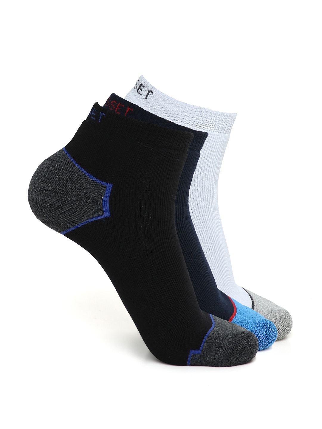 

CRUSSET Men Pack Of 3 Assorted Ankle-Length Socks