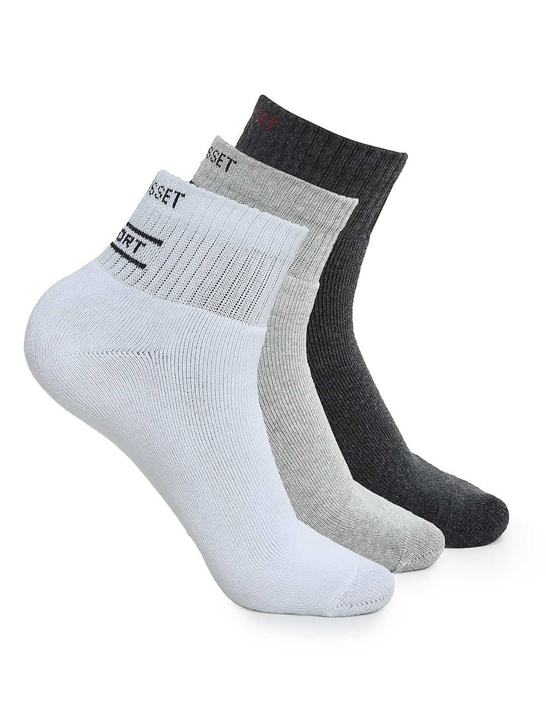

CRUSSET Men Pack of 3 Assorted Ankle-Length Socks
