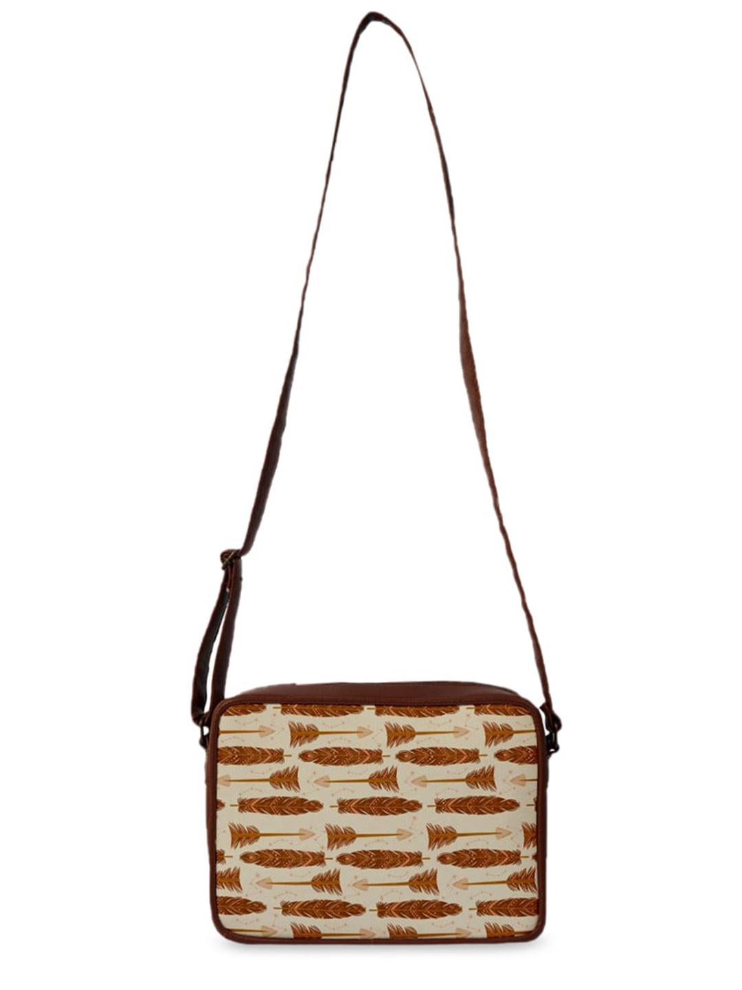 

Crazy Corner Beige & Brown Printed Bowling Sling Bag