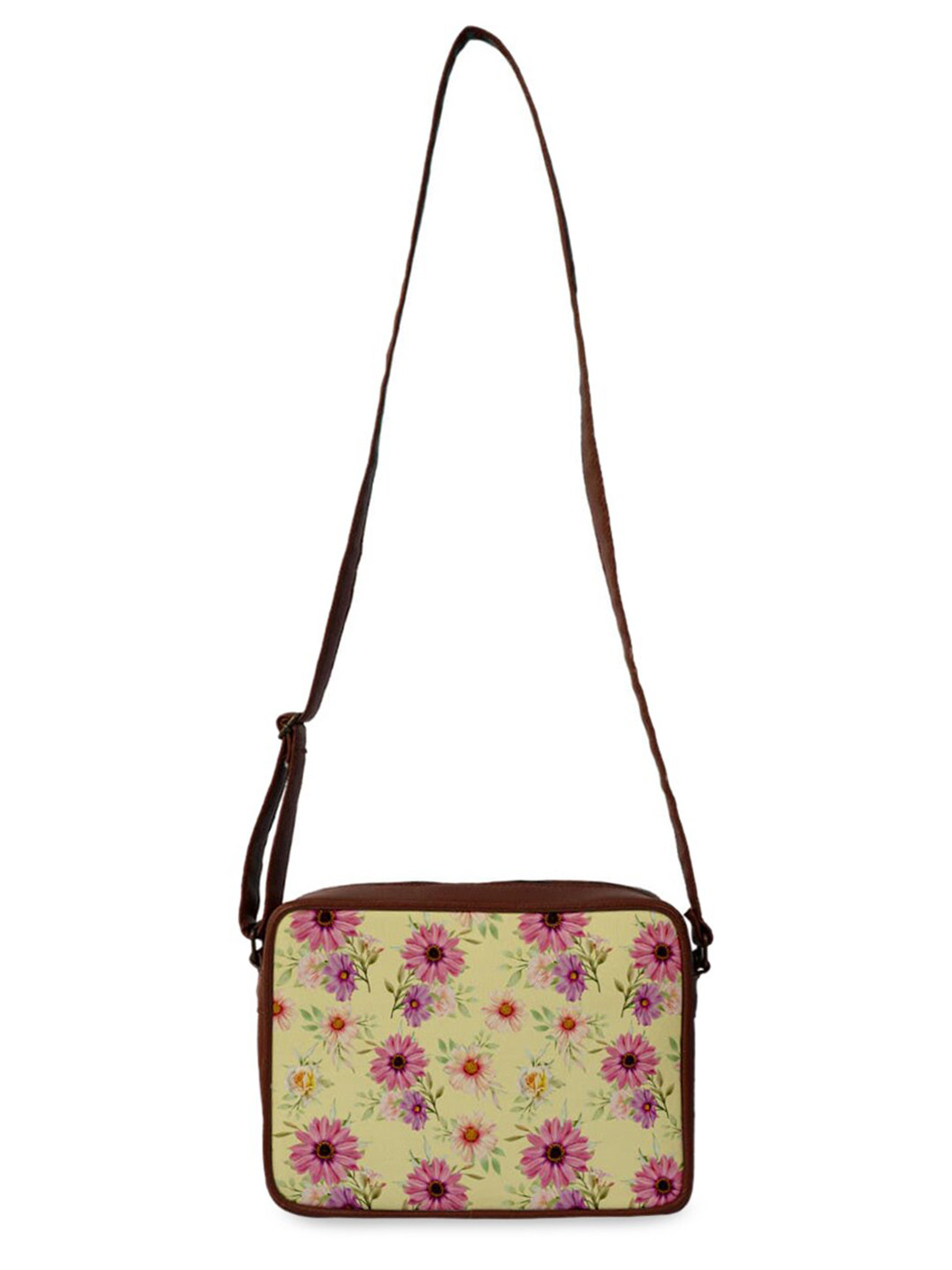 

Crazy Corner Women Yellow Floral Printed Sling Bag