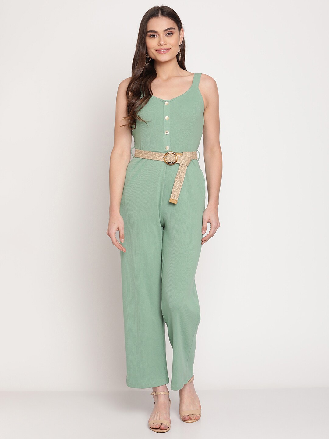 

Madame Women Green Basic Jumpsuit