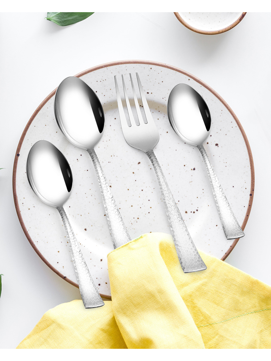 

Athome by Nilkamal Arias Vintage Stainless Steel Set of 24 Cutlery With Stand, Silver