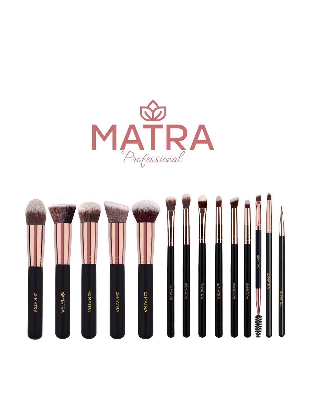 

MATRA Combo of 14 Professional Makeup Brush - Black