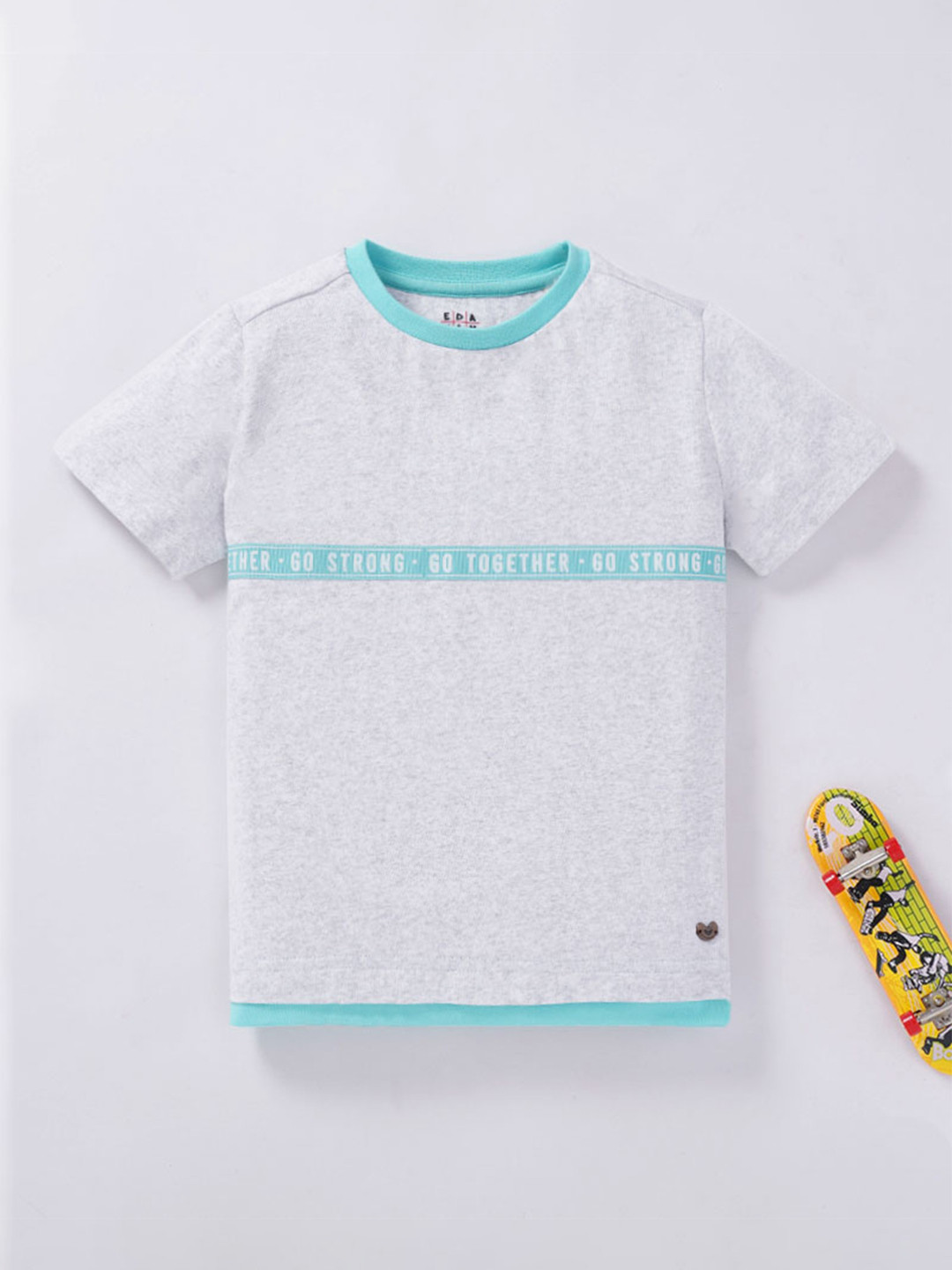 

Ed-a-Mamma Boys Grey Tape Detail Cotton Tshirt