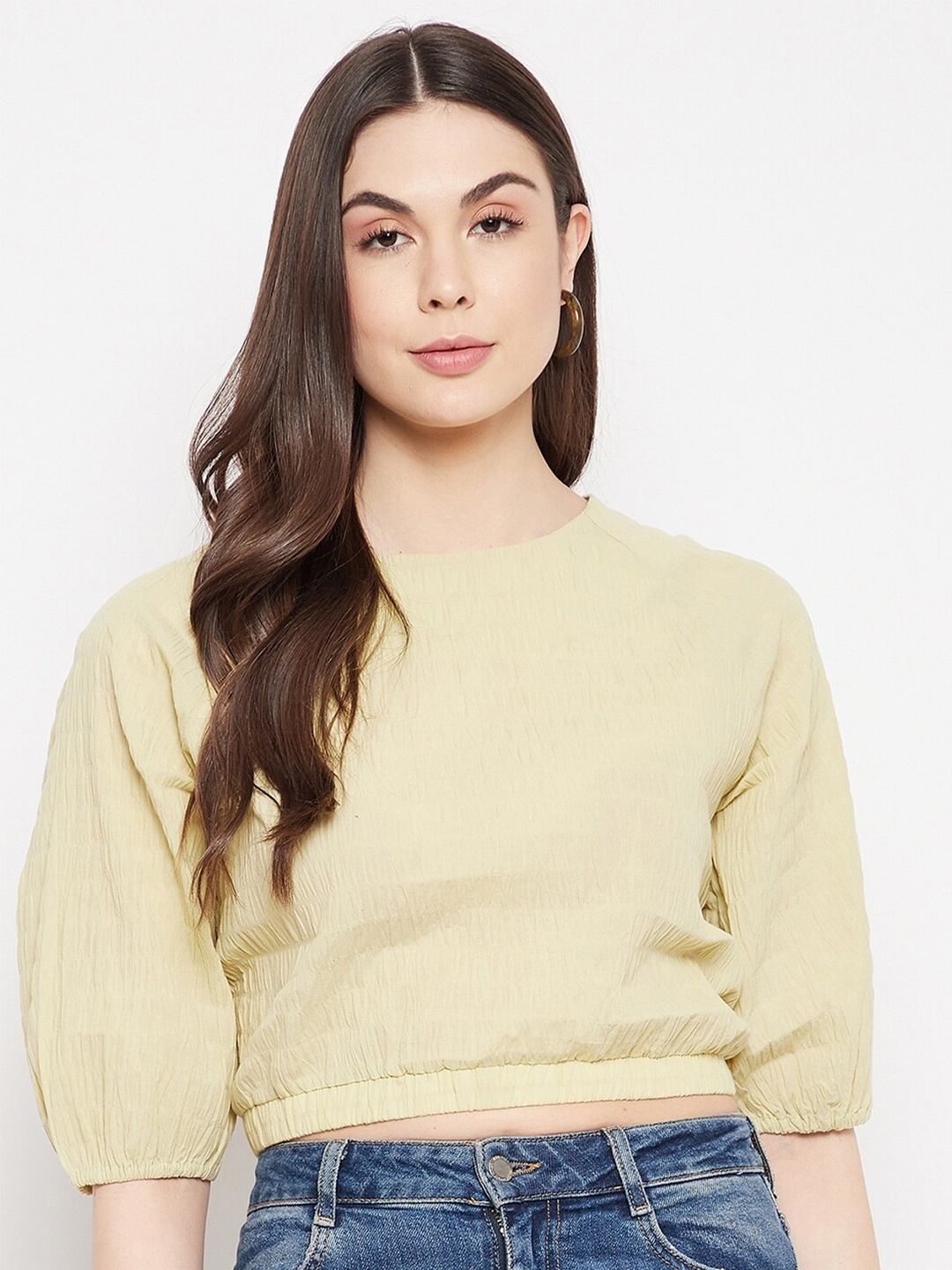 

Madame Beige Styled Back Crop Top