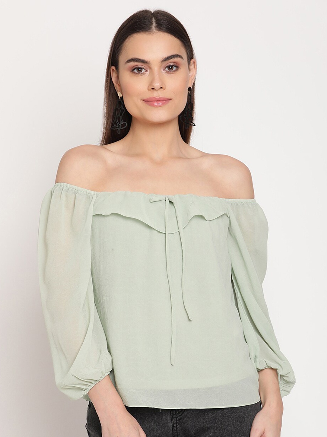 

Madame Green Off-Shoulder Bardot Top