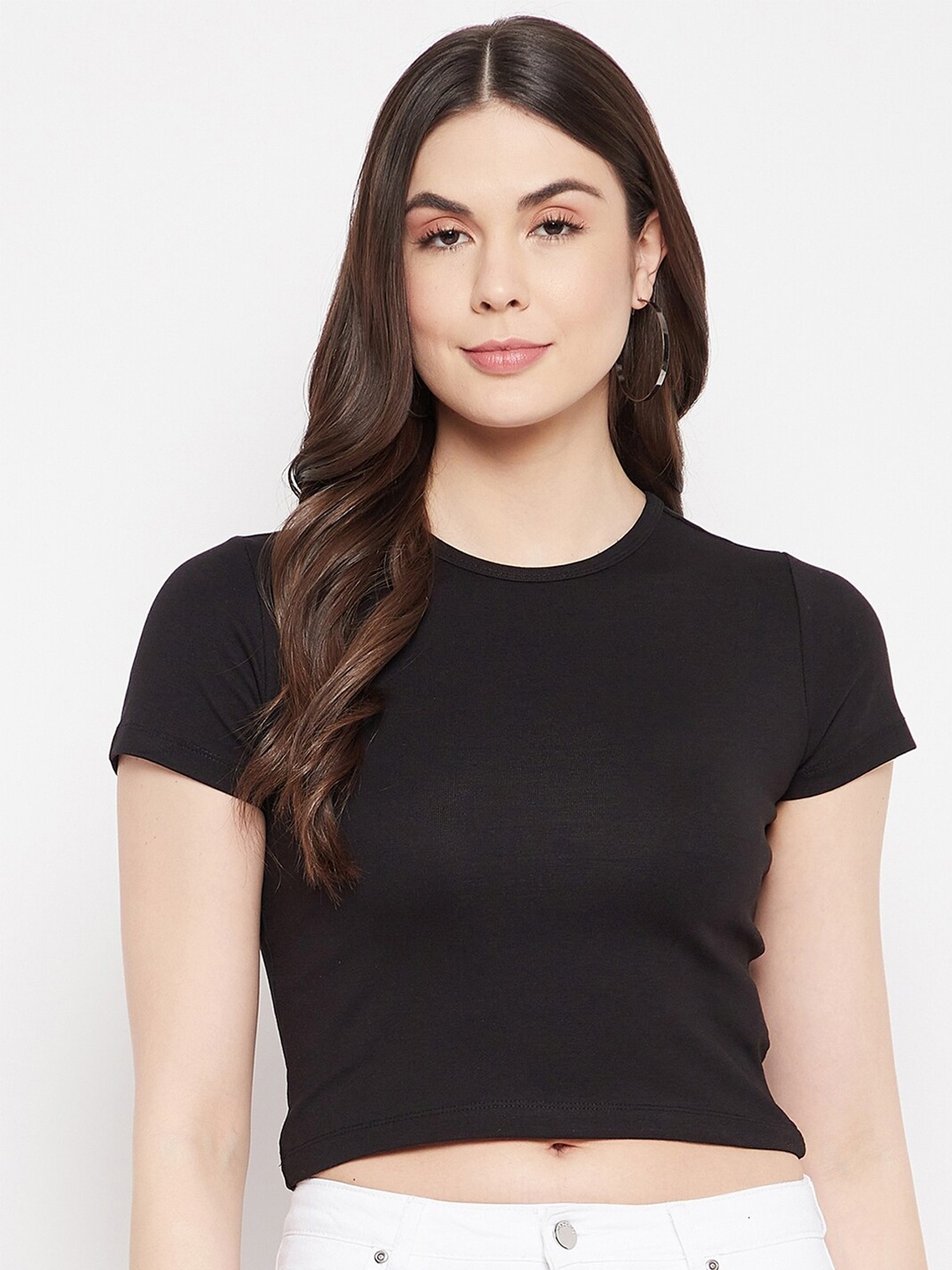 

Madame Black Cotton Crop Top