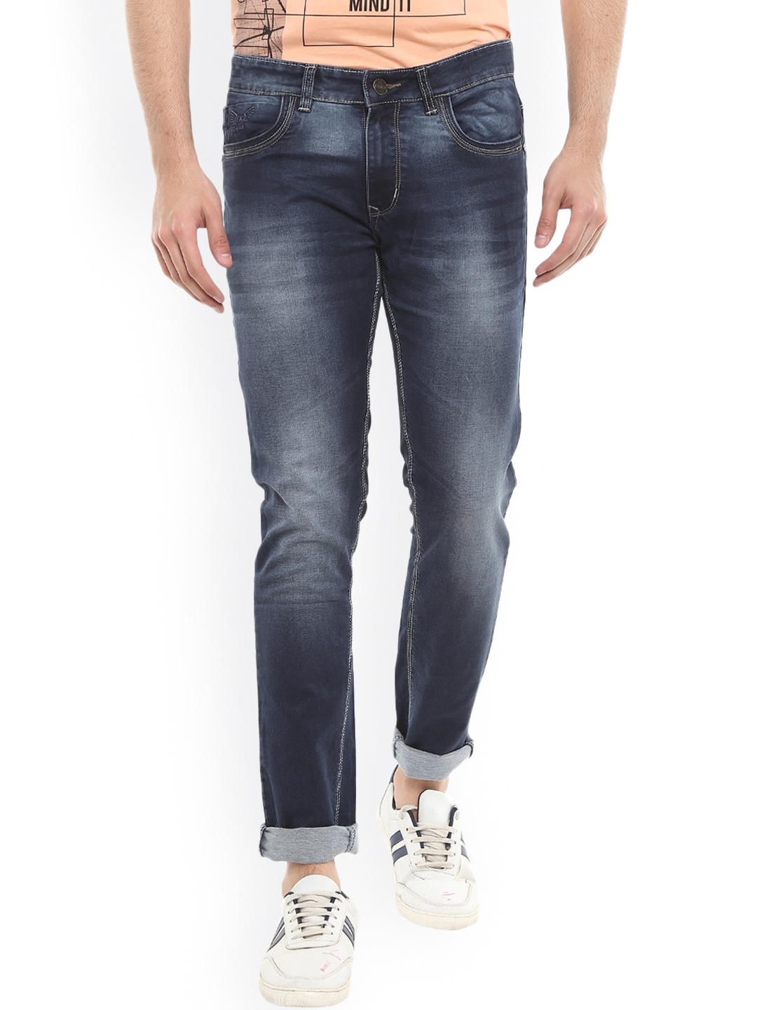 

V-Mart Men Blue Slim Fit Mildly Distressed Heavy Fade Stretchable Jeans