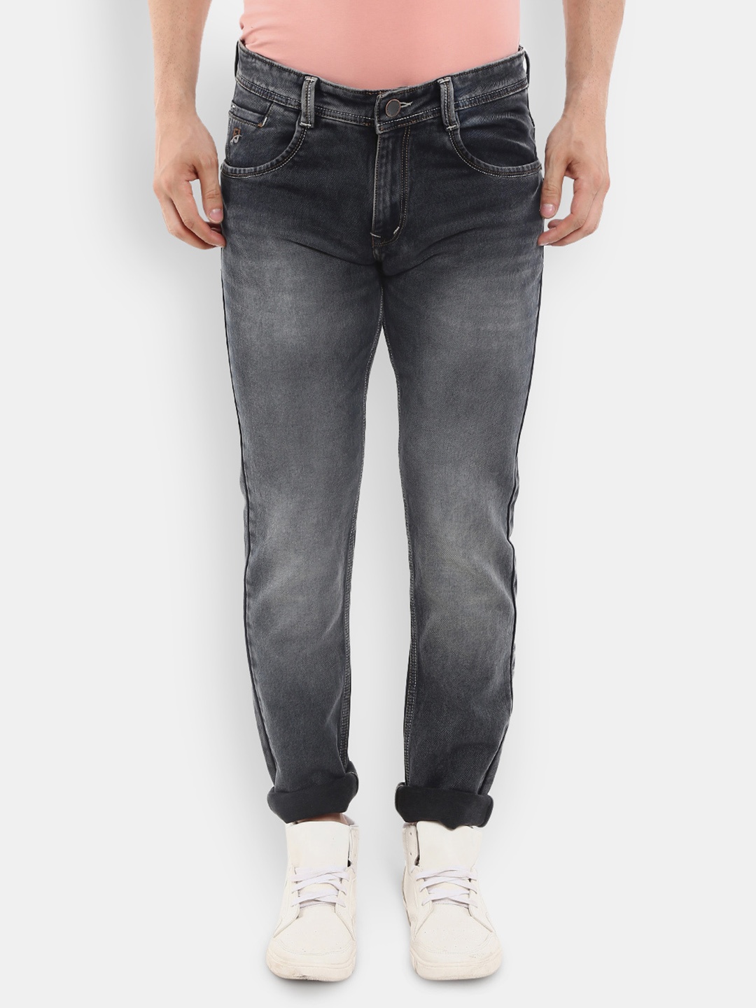 

V-Mart Men Grey Slim Fit Heavy Fade Stretchable Jeans