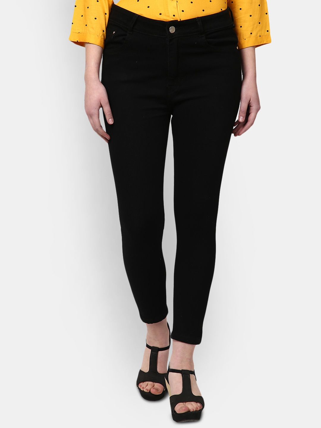 

V-Mart Women Black Regular Fit Clean Look Dobby Stretchable Jeans