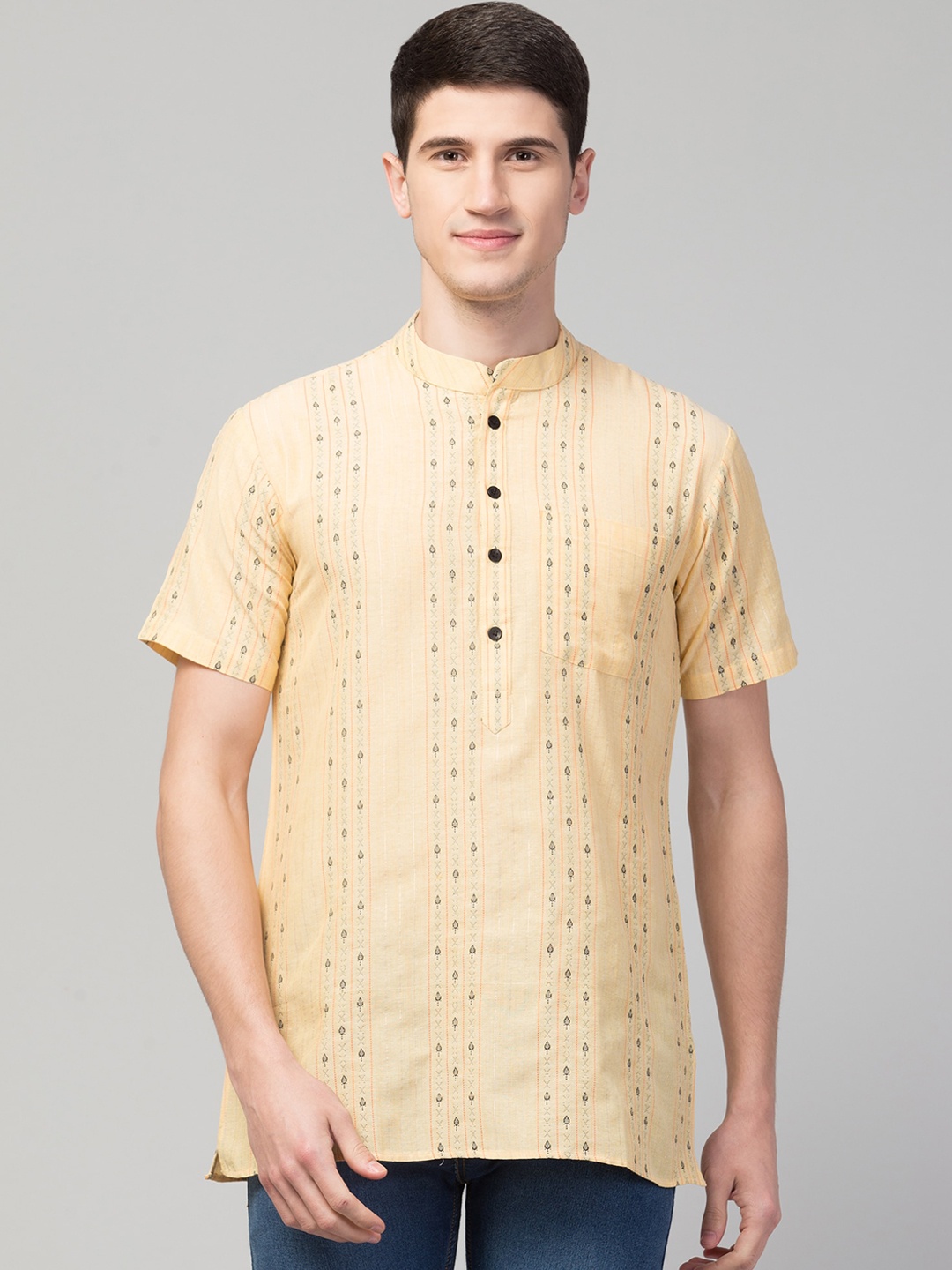 

Waahiba Men Yellow Kurta