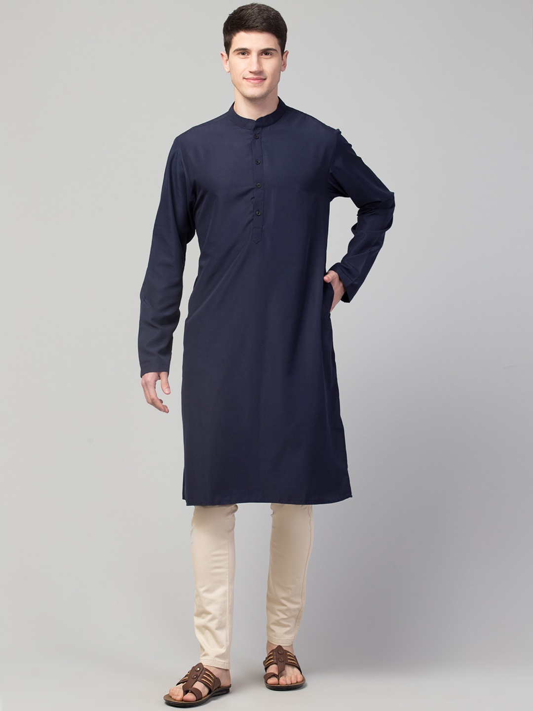 

Waahiba Men Navy Blue Kurta