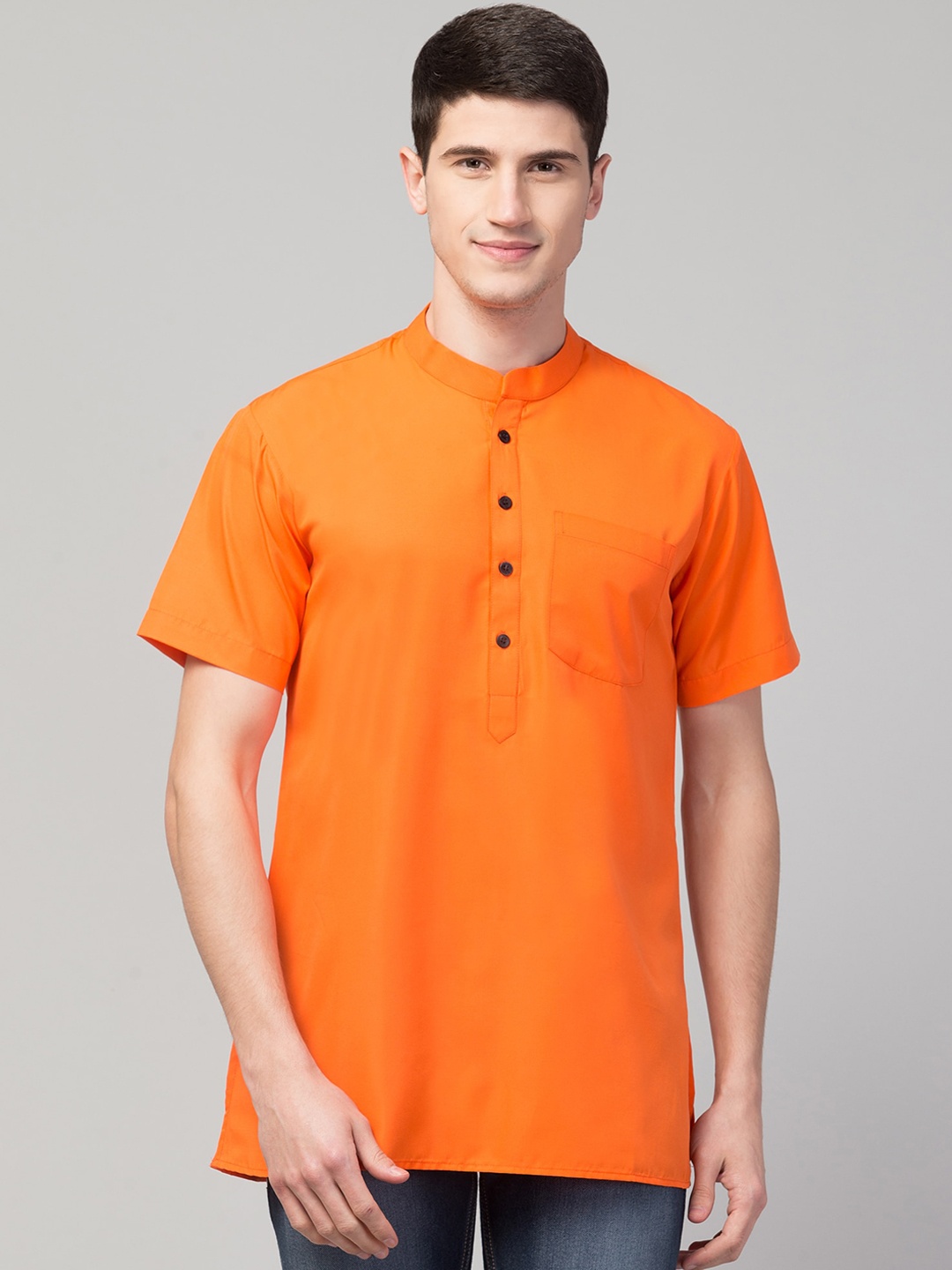 

Waahiba Men Orange Cotton Kurta