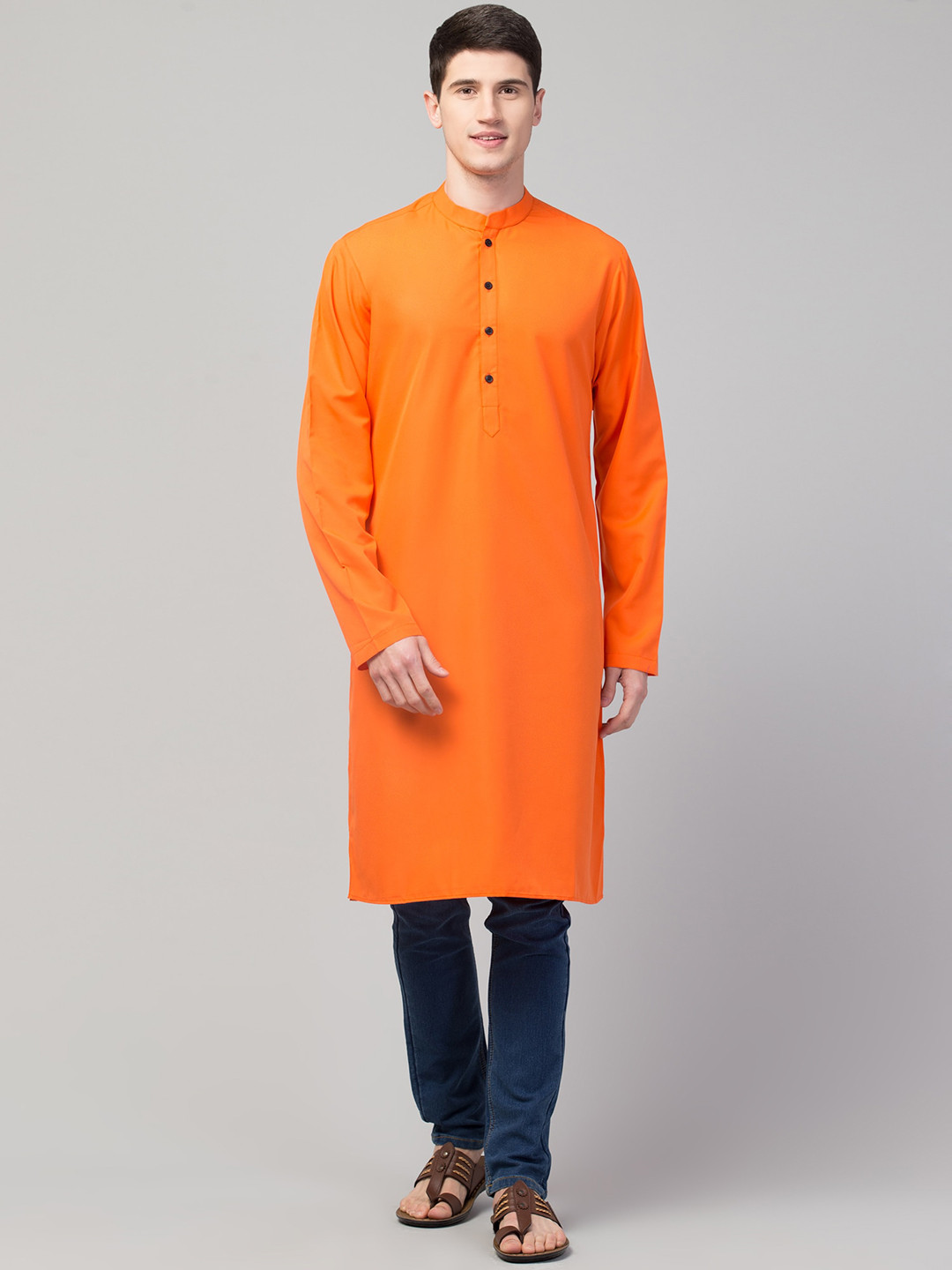 

Waahiba Men Orange Kurta