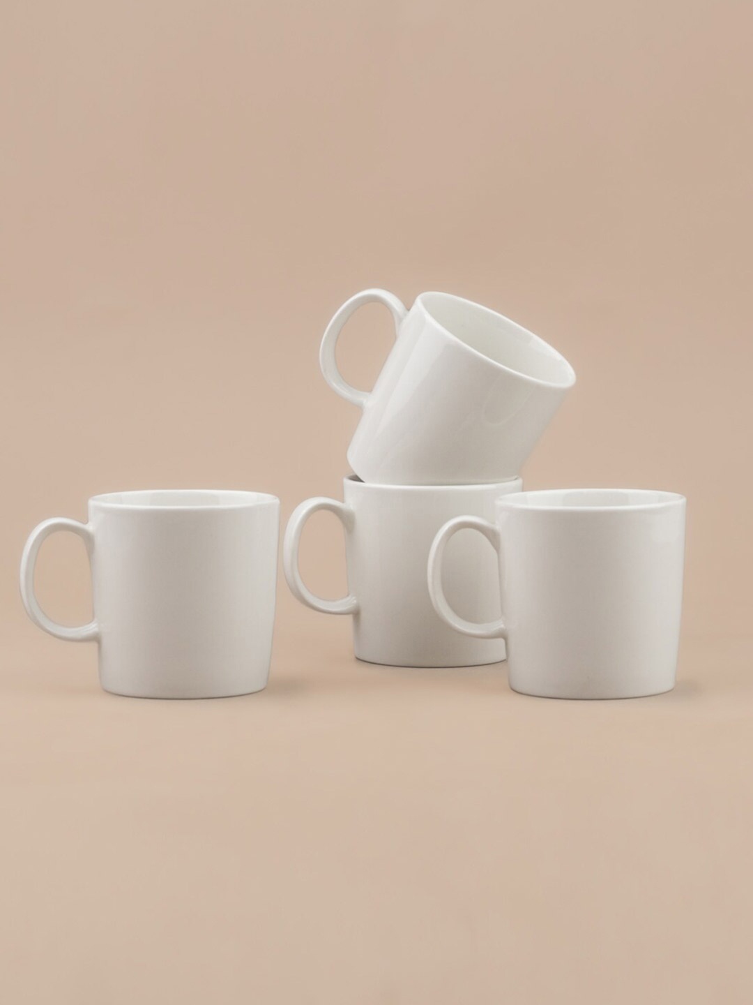 

SHAY Set Of 4 White Solid Dishwasher Safe Cups