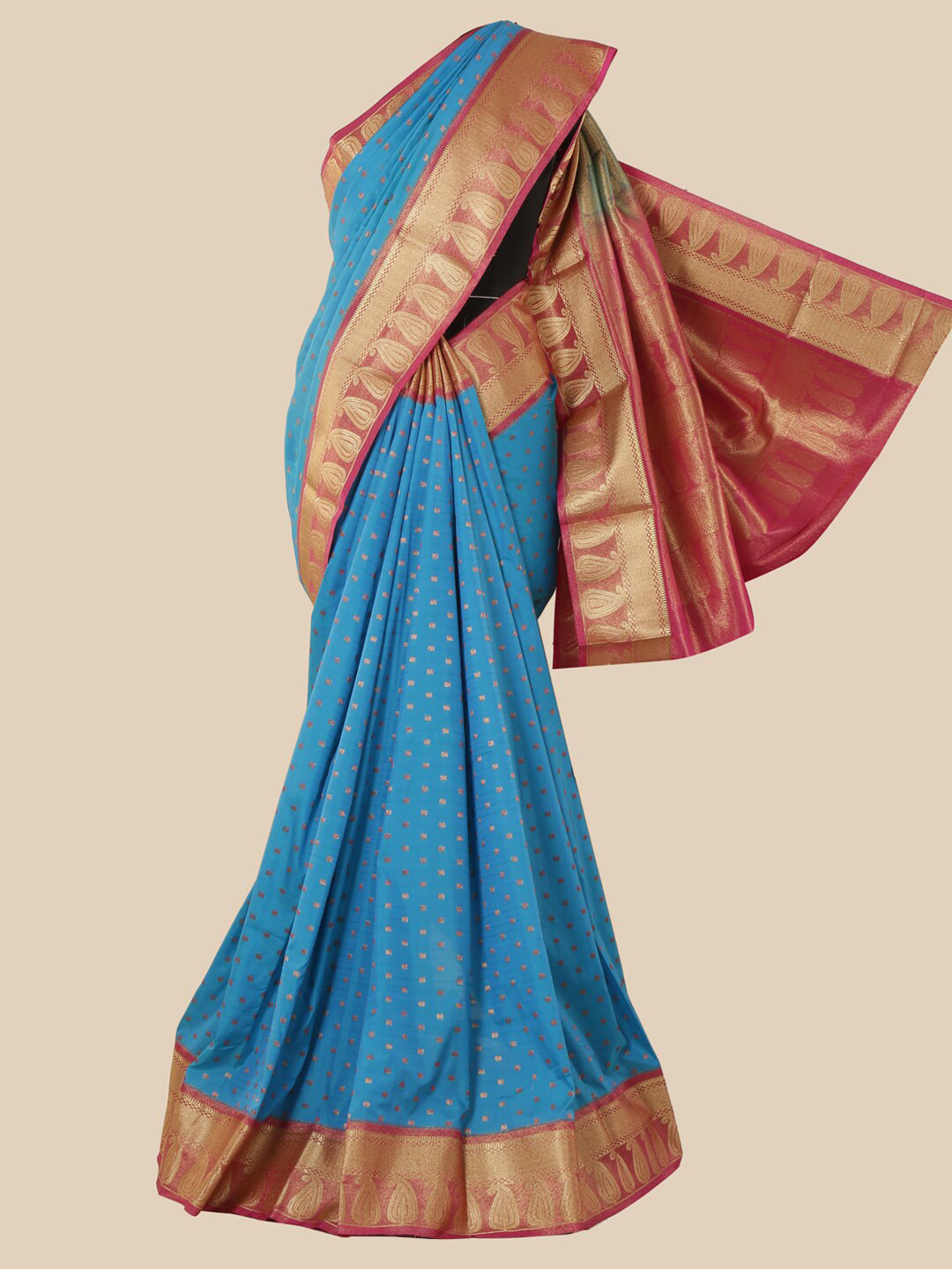 

Pothys Blue & Pink Woven Design Zari Art Silk Saree