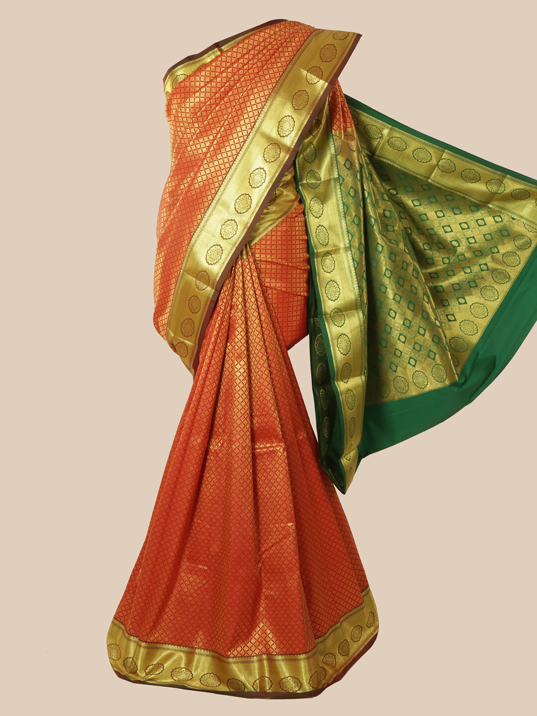 

Pothys Red & Green Woven Design Art Silk Saree