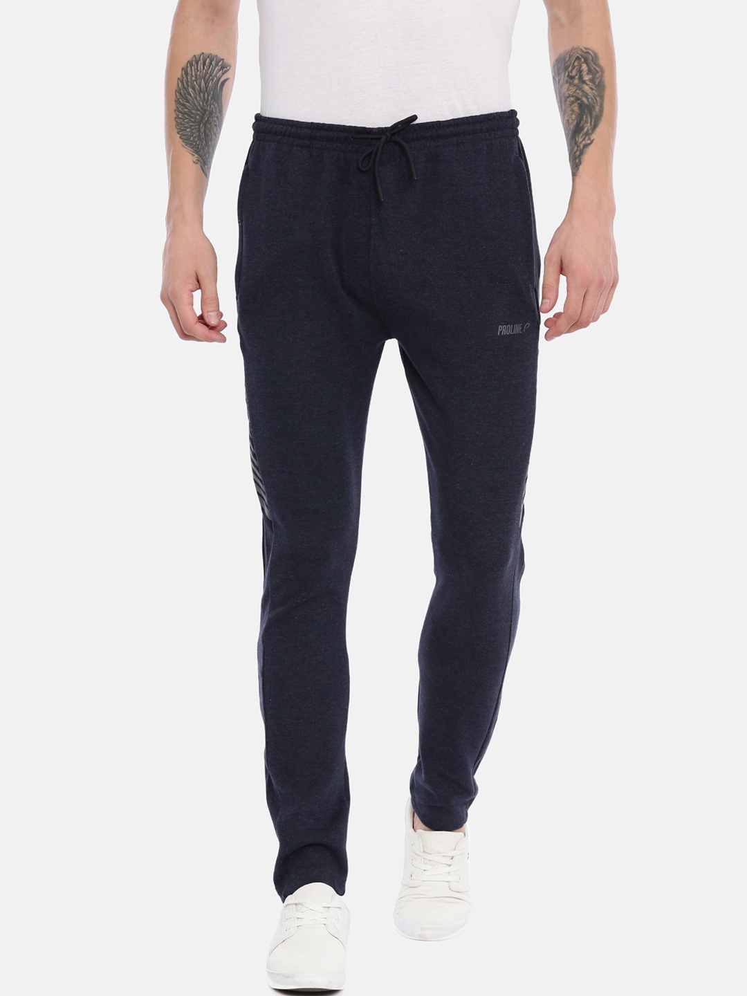 

Proline Active Men Navy Blue Solid Dry Fit Cotton Slim-Fit Track Pants